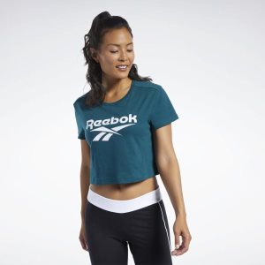 Reebok Classic Vector Crop Top Damen - Tiefes Türkis - DE 138-CHB